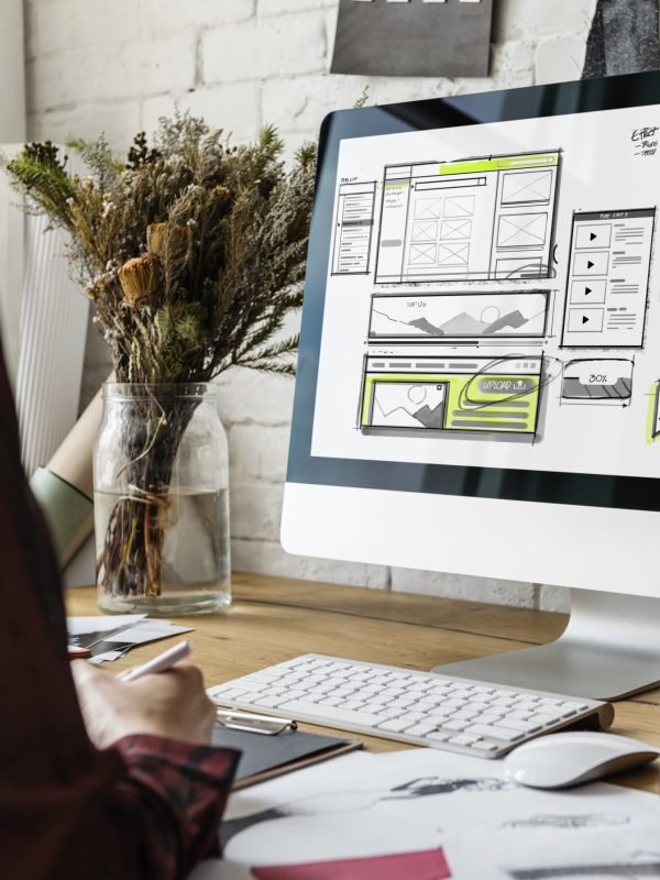 Website development layout sketch drawing website development